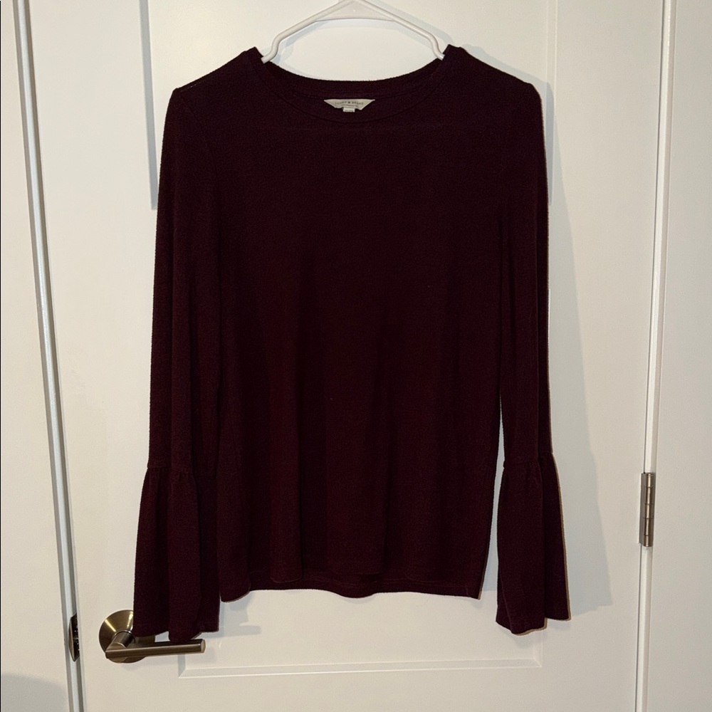 Lucky Brand Deep Burgundy Long Sleeve Top